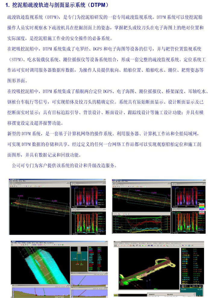 挖泥船疏浚轨迹与剖面显示系统（DTPM）